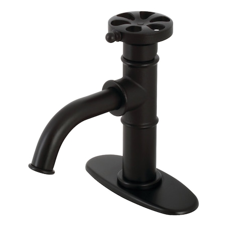 Kingston Brass KSD2820RX Single-Handle Bathroom Faucet with Push Pop-Up, Matte Black KSD2820RX